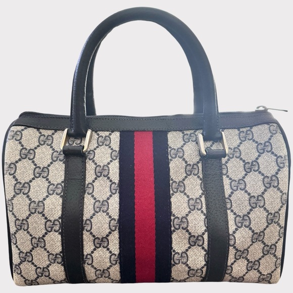 Gucci Doctors Boston Bag  "Accessory Collection" Navy Blue Monogram Canvas - Picture 4 of 16